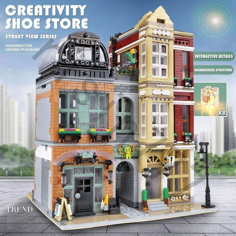 独特の素材 レゴ 互換品 街の靴屋さん シューズショップ 靴 建物 街並み おもちゃ クリスマス プレゼント ブロック