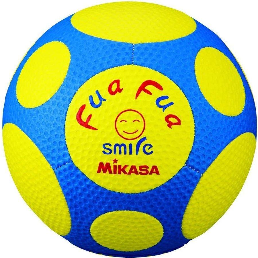 当店の記念日 スマイルサッカー 4号 サッカーボール ジュニア ミカサ(MIKASA) (小学生用) FFF4-YB 縫いボール イエロー/ブルー サッカーボール