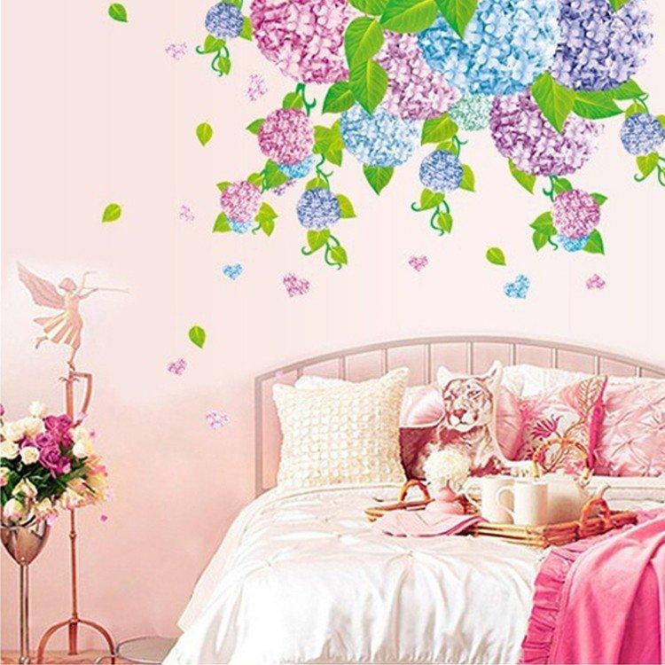 品質満点 ウォールステッカー 花 紫陽花 アジサイ ピンクと青いと紫 恋愛運アップアップ かわいい 風水グッズ アジサイ模様替え 1人部屋 プチリフォーム リビ Supplystudies Com