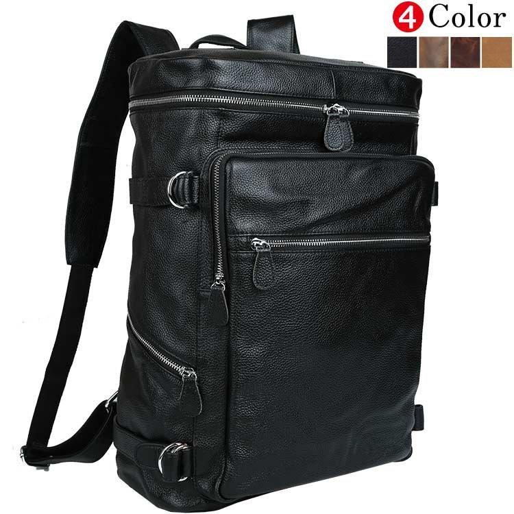 会員10 Off ボックス型 レザー 本革 メンズ 4色 リュックサック バックパック 超大容量 15 6インチpc 送料無料 ファッション アウトドア Pe919 Store4 旅行鞄 Infit 2way B4対応 4色 人気の春夏