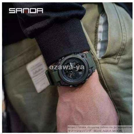 腕時計 メンズ 40代 代 30代 おしゃれ 安い Sanda ミリタリー 防水 Led スポーツ アーミー クオーツ クラシック