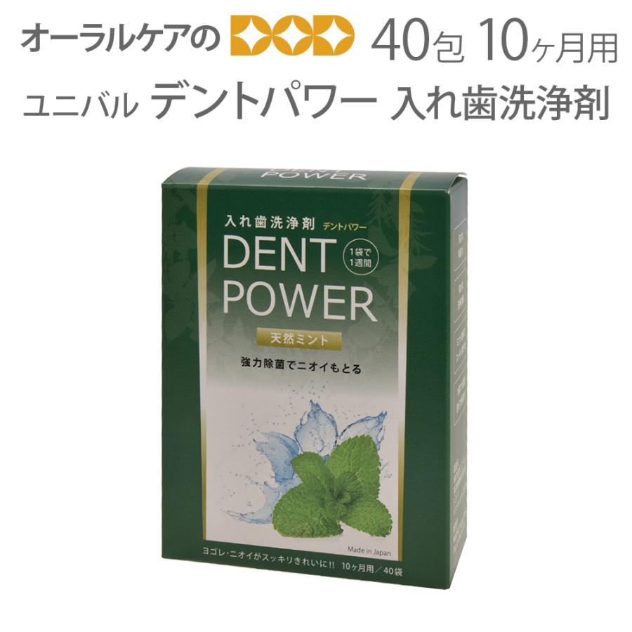 ユニバル デントパワー 入れ歯洗浄剤 40包 10ヵ月用 メール便不可 即