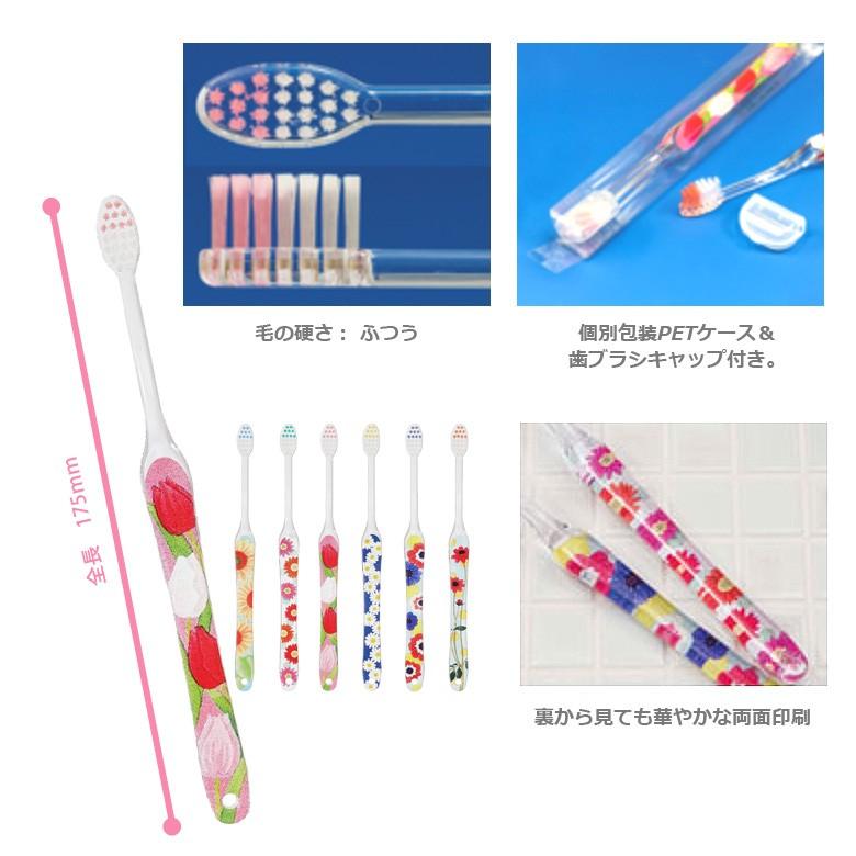 3/7.8限定！5%OFFクーポン！歯ブラシ 花めぐり 6本セット メール便可 2