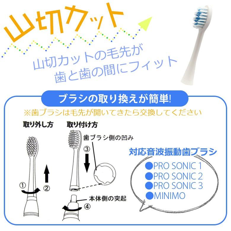 電動歯ブラシ 替えブラシ マルマン プロソニック用 ミニモ用 2本入 山切り MP-DK001N2 やわらかめ メール便可 10本まで 即発送｜info-dod｜02