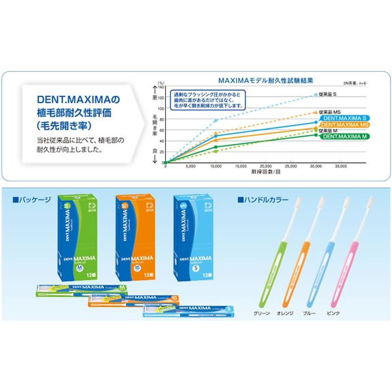 LION（ライオン） 歯ブラシ DENT MAXIMA マキシマ 4色アソート 4本入り