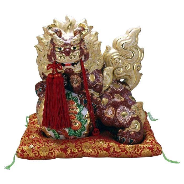 69%OFF!】インフォマート九谷焼 13号牡丹獅子 盛 N195-10 オブジェ、置き物 九谷焼 8号月見獅子 三彩 N195-01