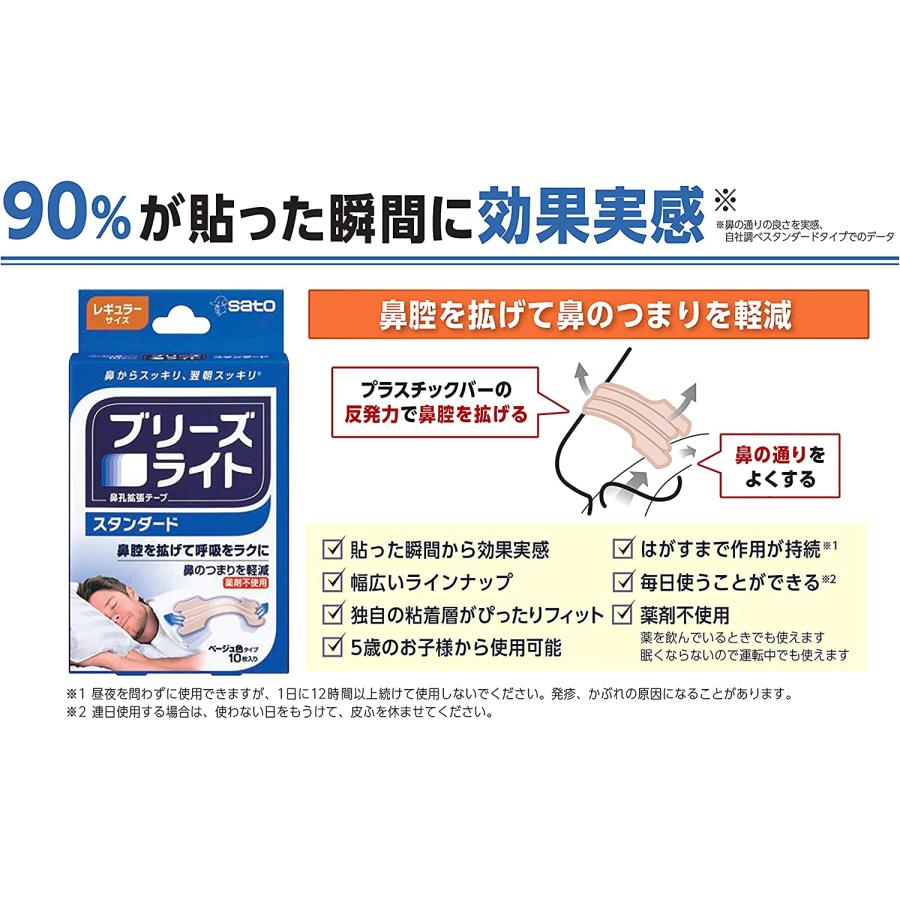 ブリーズライト エクストラ 24枚入 佐藤製薬 レギュラー 鼻孔拡張テープ 50%強力タイプ｜infomart｜03