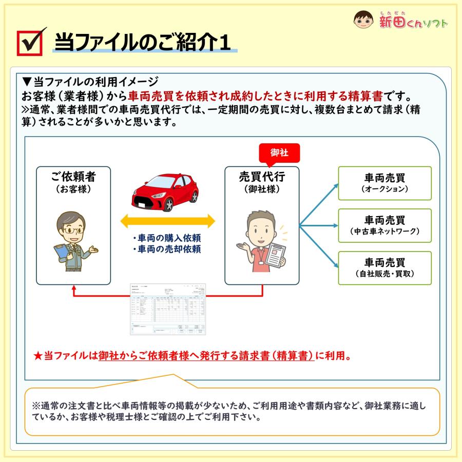 C01‐h1 車両売買精算書 / 自動車 販売 買取 業者間 代行 自動車注文書