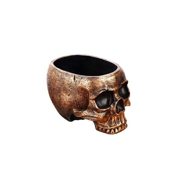 SKULL ゴールドスカル ハーフ 骸骨 観葉植物 オブジェ 置物 : INFOREST