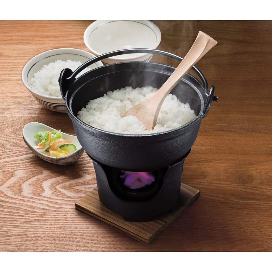 いろり 鍋 コンロセット 鉄鍋 木蓋 敷板付 1-2人用 本格 鉄鋳物製 ガス