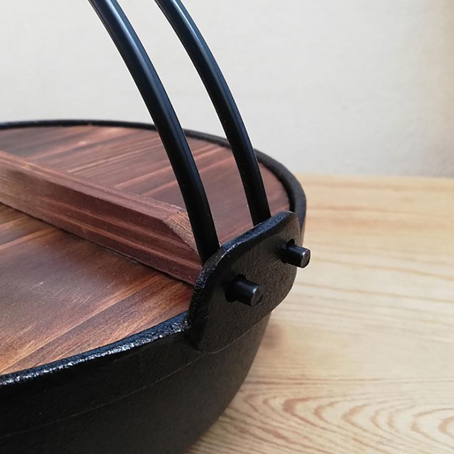 いろり 鍋 鉄鍋 木蓋付き 約22cm 2-3人用 鉄鋳物製 ふるさと鍋 ガス火