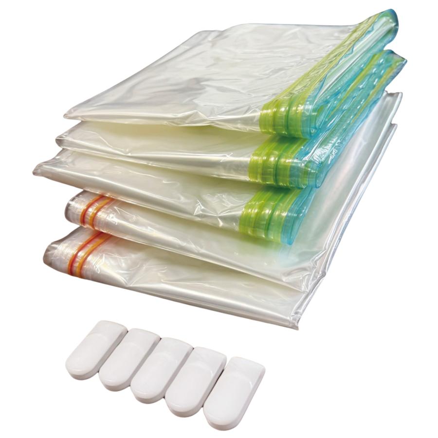 布団圧縮袋 特大 5枚セット 圧縮袋 掛け布団サイズ 3枚 プラス 敷き布団サイズ 2枚 特許 空気が戻らない スピードバルブ プラス 二重ファスナー付 布団収納袋 |  | 12