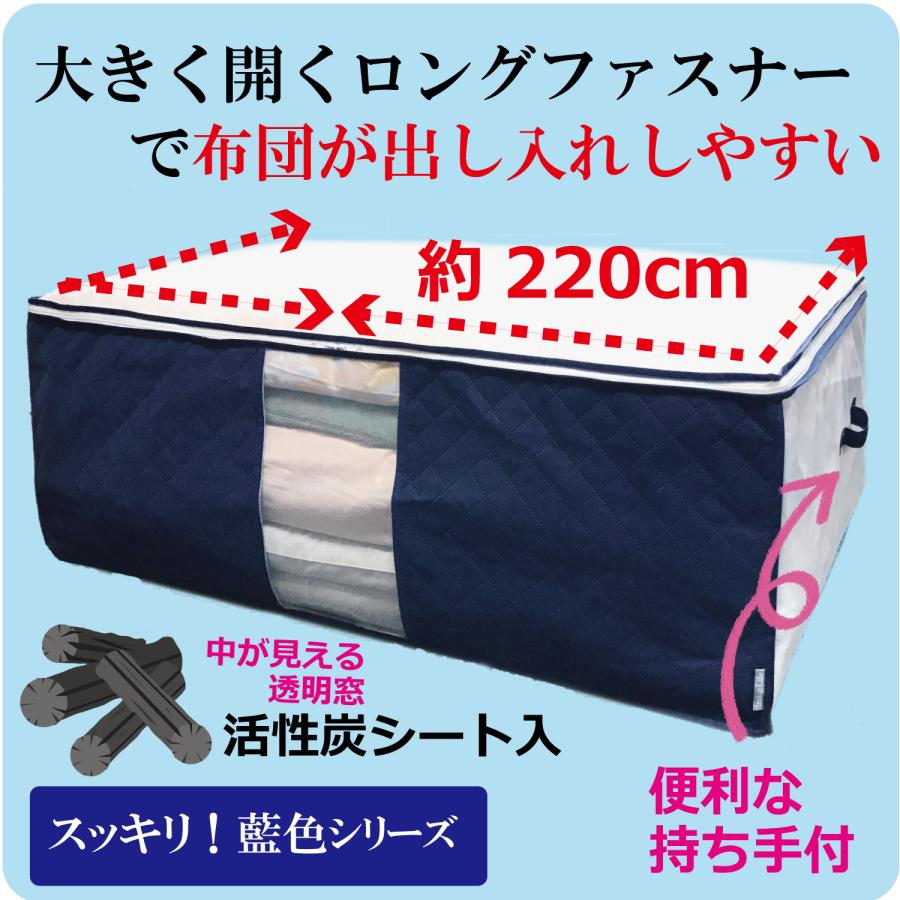 布団収納袋 特大 布団袋 前面 活性炭シート入 収納袋 掛け布団 敷き布団 をまとめてスッキリ 持ち手 透明窓付 通気性の良い 厚手 不織布製 折りたためる 軽量（Yahoo!・収納用品・雑貨 イニコライフ）