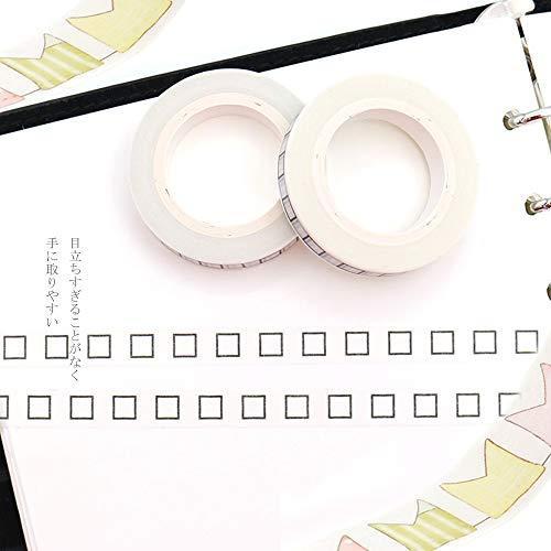 Nuomi マスキングテープ 白 和紙 テープ シンプル チェック柄 旗 手 Diy 装 用 シール ギフト ラッピング 装飾 愛用