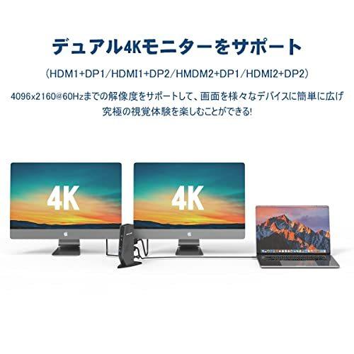 【新品同様 / 希少】 WAVLINK ドッキングステーション type c/usb ハブ type-c/4K出力/2xHDMIポート/2xDPポート/デュアル4K出力/シングル5K 出力/ 【2150575674】(11038円)