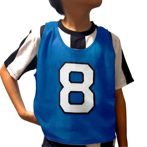 【日本未発売】 ATHLETIC MART ジュニア用ビブス(リバーシブル) 4〜15番 裏表前後ろ番号あり 12枚セット[収納メッシュバッグ付][グリ 【W2584465264】(13265円)