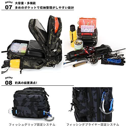 【色:ブラック】HAKAWAFLY 釣り リュック 大容量 釣り バッグ 5wa Amazon | [HAKAWAFLY] 釣り リュック 大容量 釣り バッグ 5way