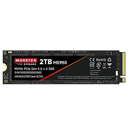 Monster Storage 2TB NVMe SSD PCIe Gen 4×4 最大読込: 7,400MB/s 最大