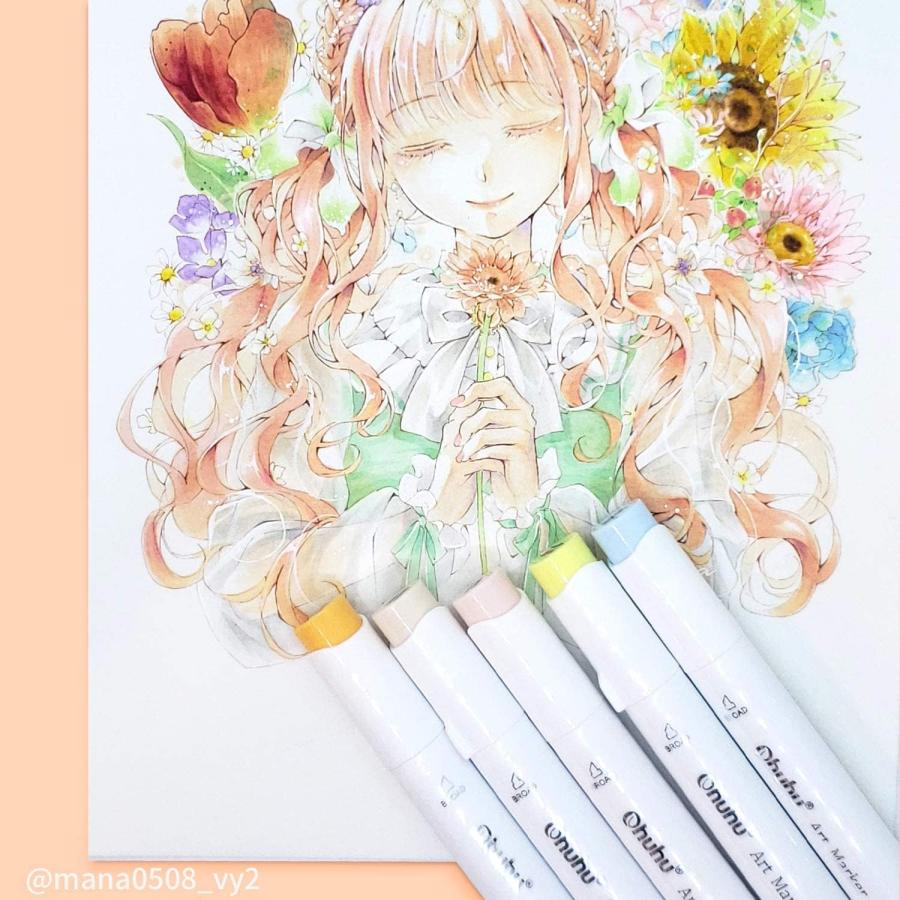 Ohuhu イラストマーカー 筆タイプ 80色81本 プロ愛用 パステル 筆 Ohuhu イラストマーカー筆タイプ80色81本 プロ愛用