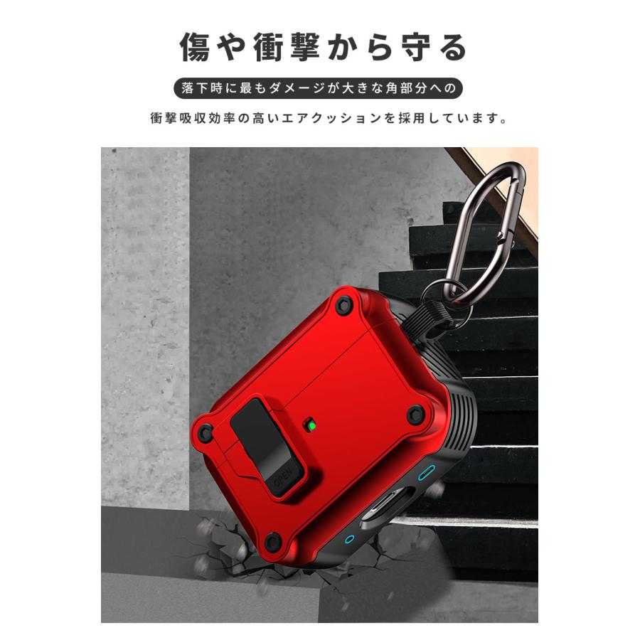 AirPods Pro 3 ケース 第3世代 カラビナ付 紛失防止 Airpods 自動