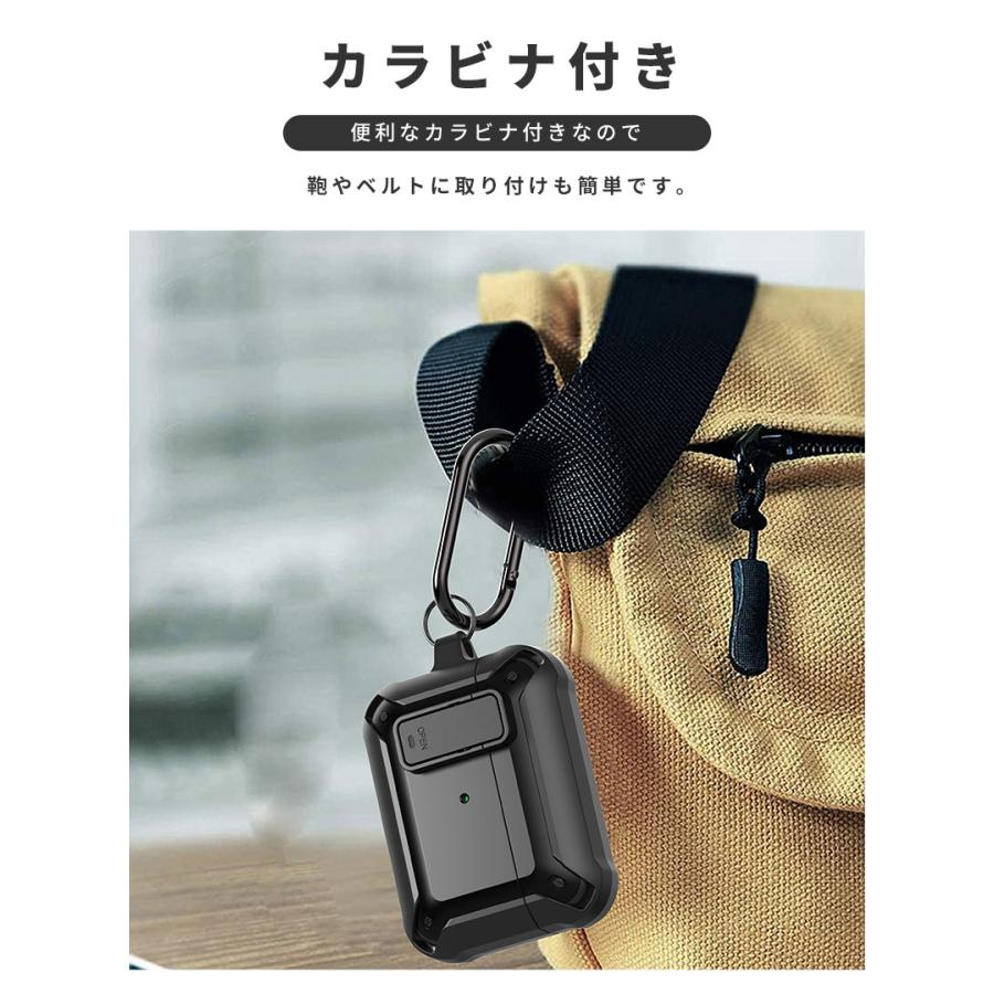 イヤホンケース AirPods 3 ケース カラビナ付き ブラック AirPods Pro 3 ケース 第3世代 カラビナ付 紛失防止 Airpods 安全