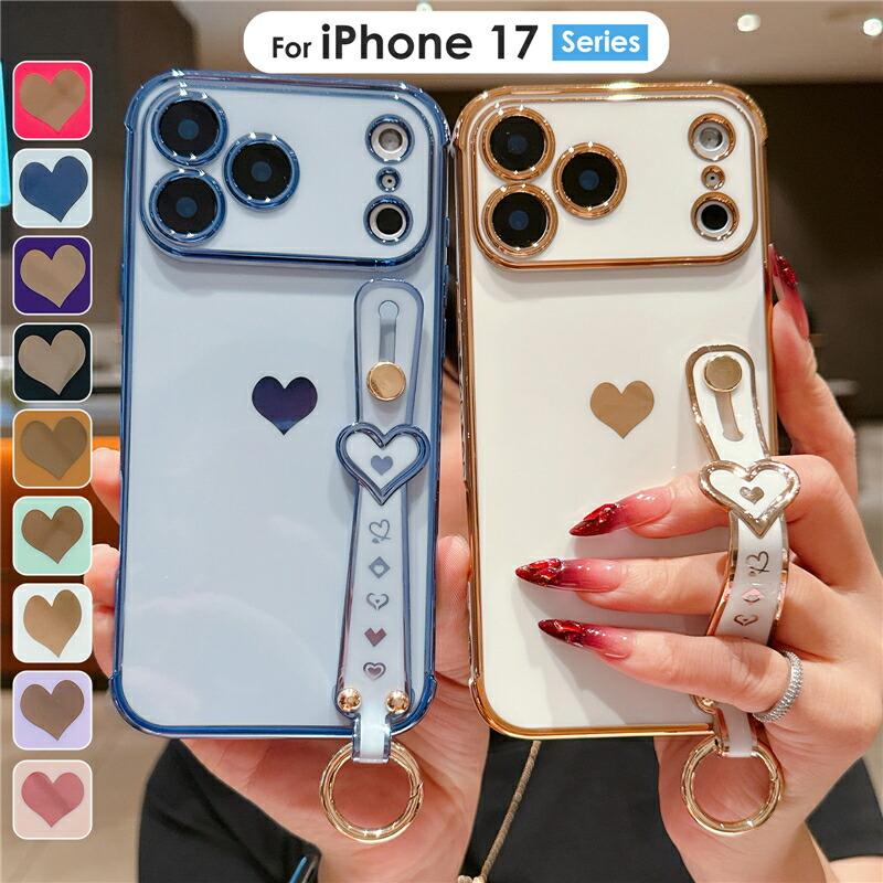 iPhone17/17 Pro/17 Pro Max/Air ケース カバー 背面 ベルト付き 片手