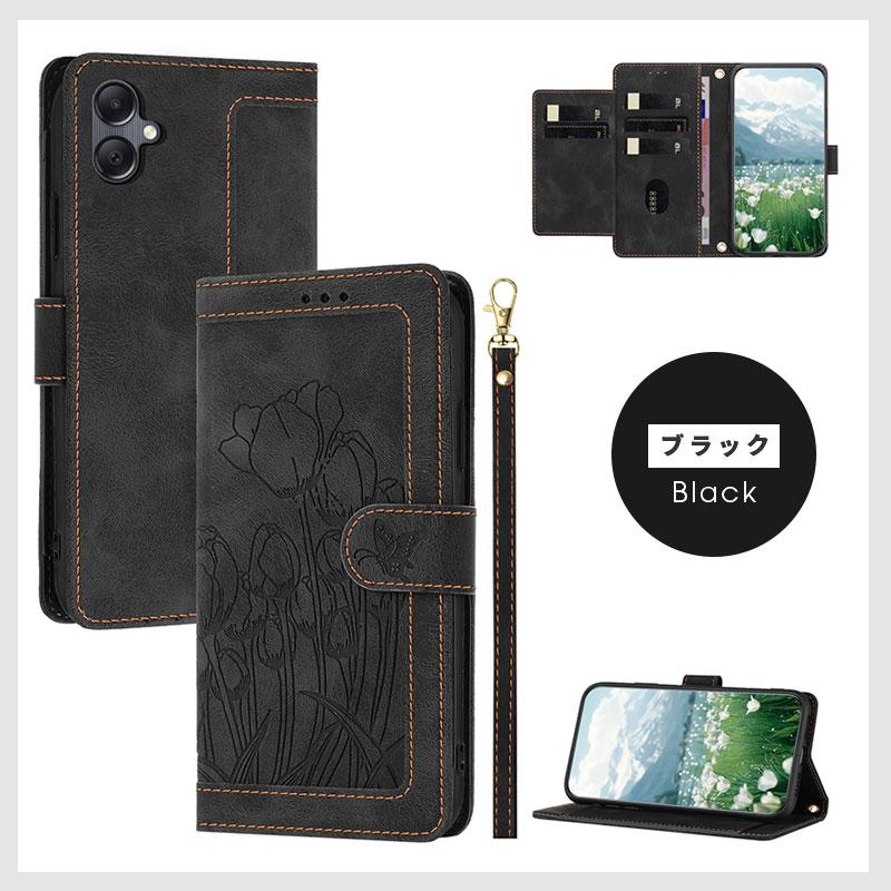 Samsung Galaxy A25 5G　ブラック 手帳型ケース・フィルム付 Galaxy samsung A25 5G ケース カバー 手帳型 財布型 TPU&PU