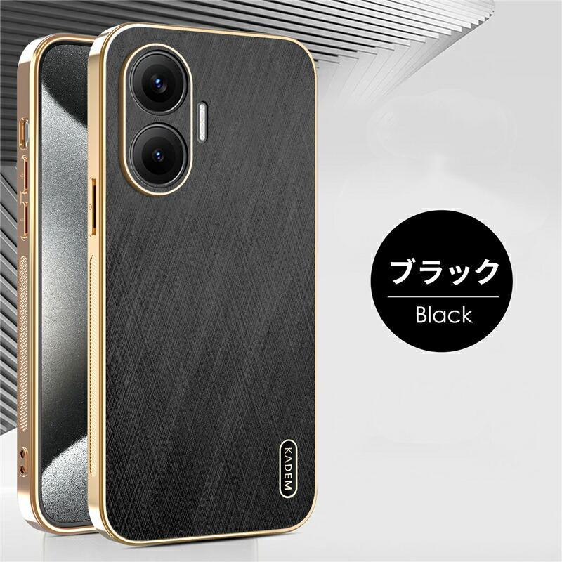 POCO F7 ケース カバー 薄型 耐衝撃 メッキ加工 合皮 poco f7