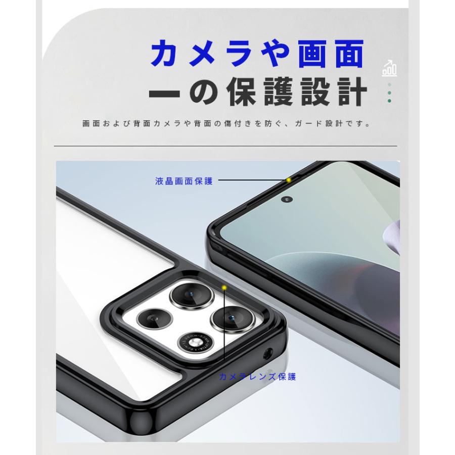 スマホケース moto g66j 5Gケース クリア 透明 g66y PC背面 傷つけ防止