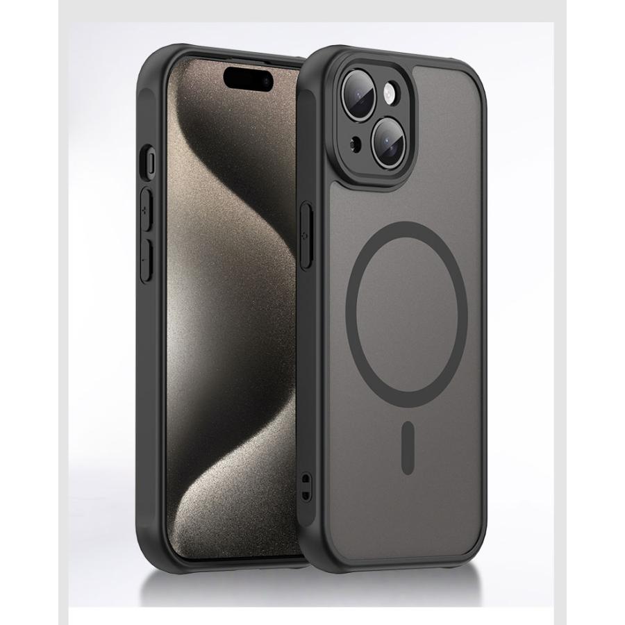 ☘️iPhone 15 Pro ケース エアバッグ保護 マグセーフ対応 マット iPhone 15 Pro Max ケース カバー Magsafe対応 エアバッグ保護