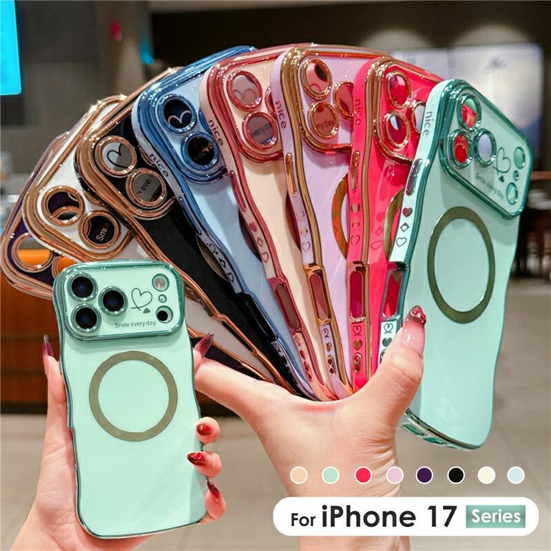 iPhone17 ケース Magsafe対応 iPhone17Pro うねうね 波紋枠