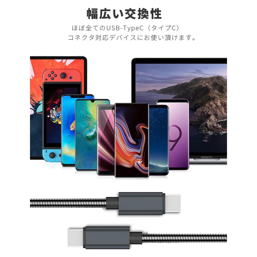 Type-C to Type CケーブルPD対応60W/3.25A超急速充電 タイプC