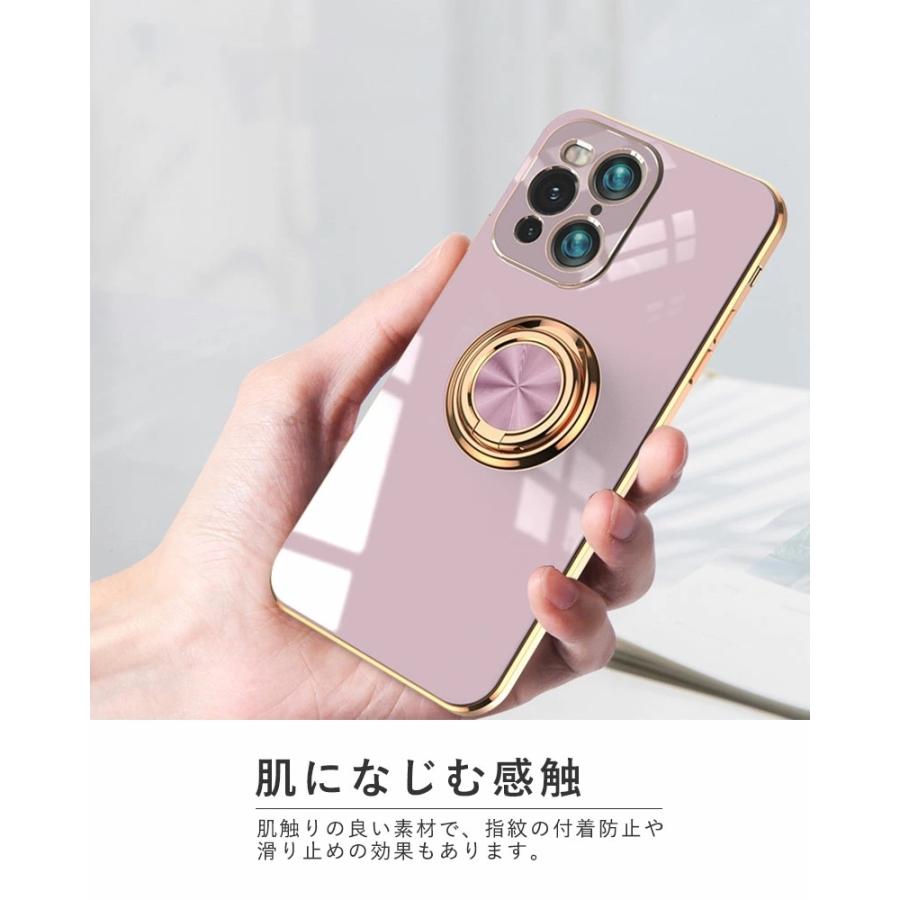 スマホケース OPPO Reno9 A ケース メッキ加工 OPPO Reno7 Aケース 衝撃吸収 バンカーリング OPPO Reno5 aケース 落下防止  OPPO Find X3 Pro A77カバー｜initial-k｜10