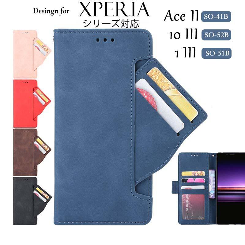 手帳型 Xperia 1 III SOG03 SO-51Bケース Xperia 10 III SOG04 SO-52Bケース ストラップ付き Xperia Ace II ドコモ SO-41Bケース Xperia 5 II 10 II 1 II｜initial-k