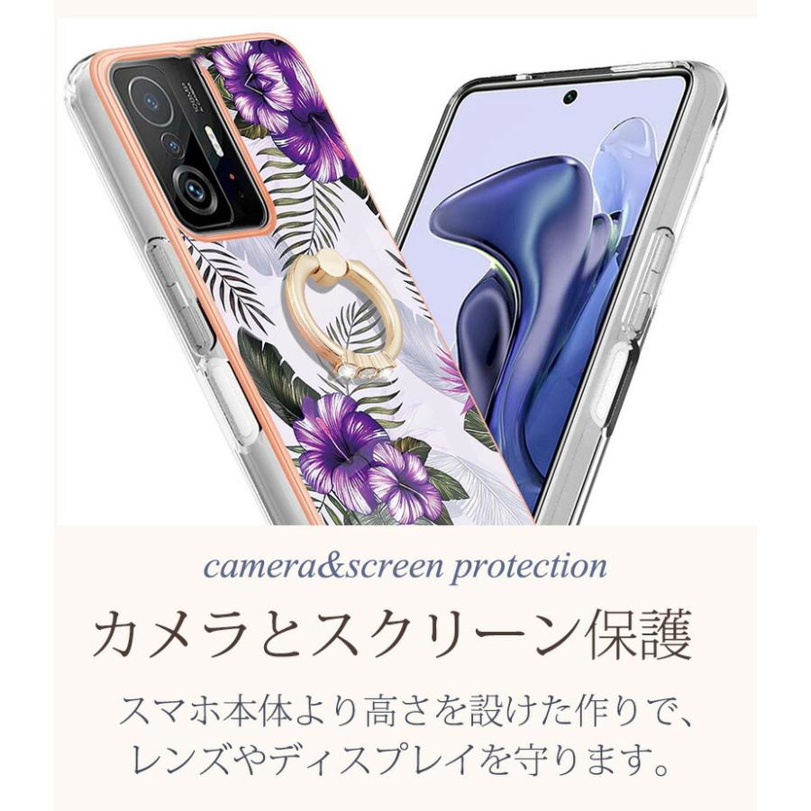Xiaomi 11Tケース 11T Proケース リング付 11Tカバー Proカバー 大理石