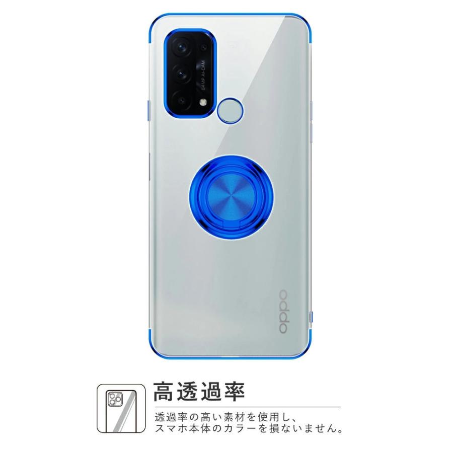 OPPO Reno9 Aスマホケース OPPO Reno5 A ケース A77 リング付き 背面保護 OPPO A77 カバー 7 Aメッキ加工 TPU 耐衝撃 落下防止 超薄  車載ホルダー対応｜initial-k｜02