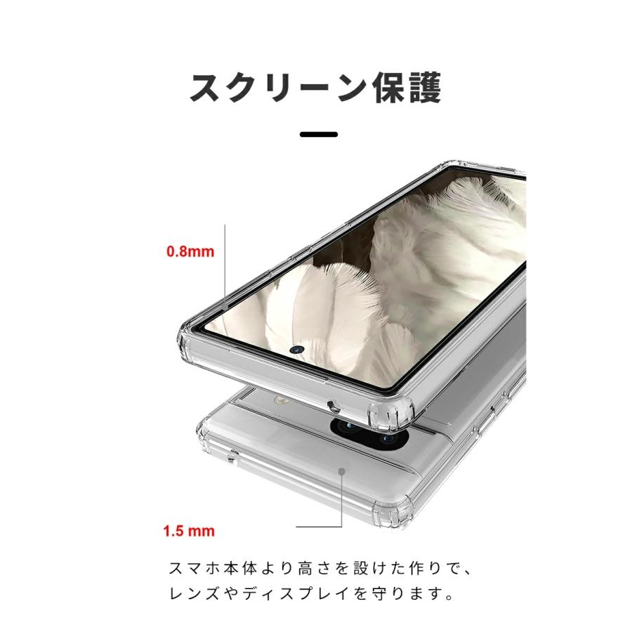Google Pixel 8 ケース クリア 背面保護 Pro カバー 透明 カメラレンズ