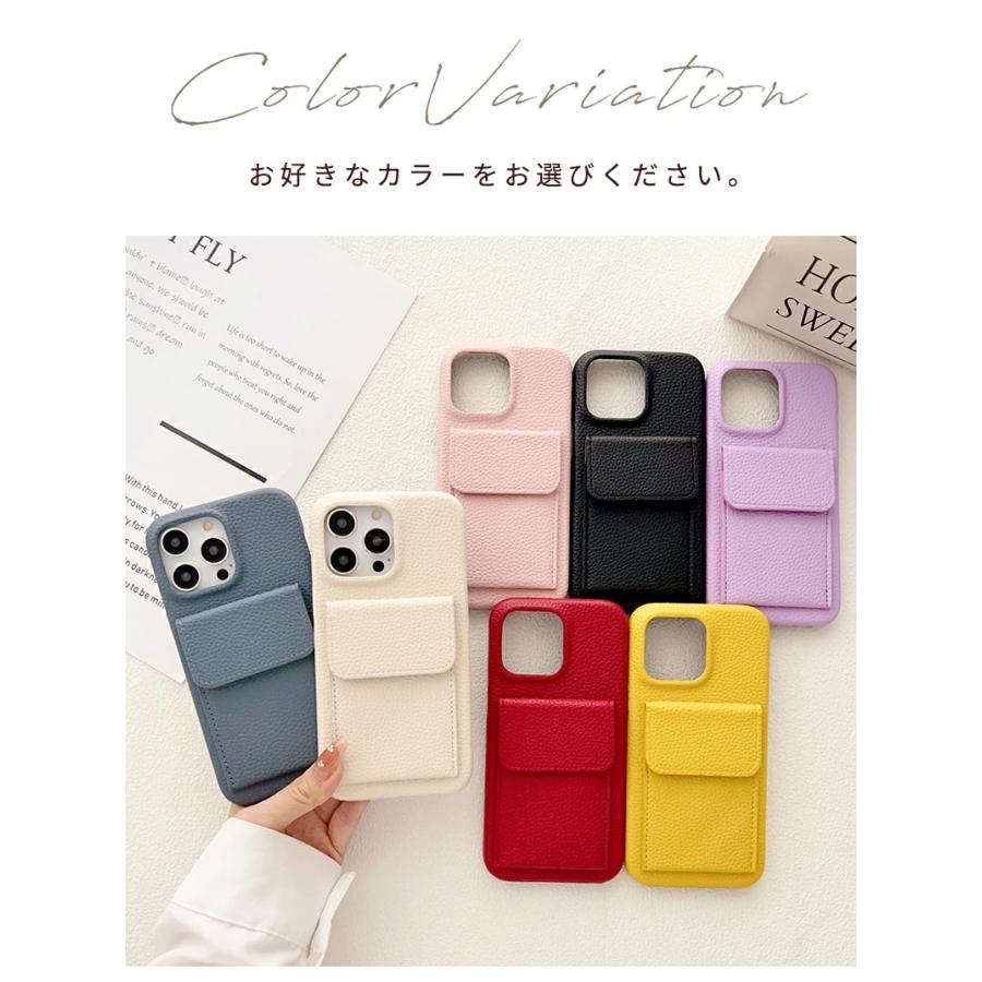iPhoneケース 背面ポケット iPhone14 Pro Max 14 Plus 13 mimi