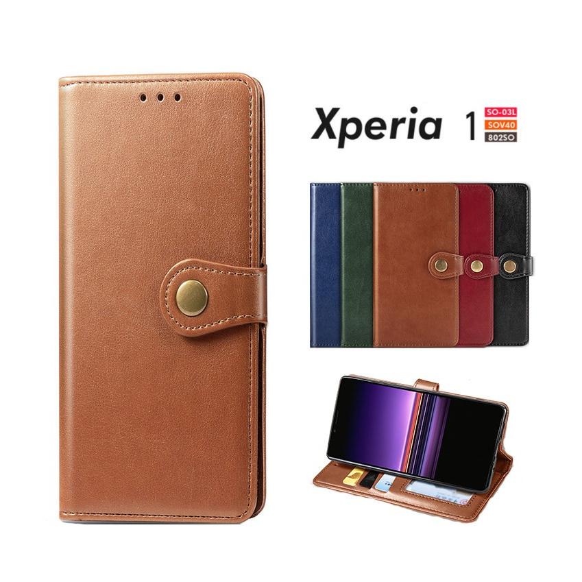 Sony Xperia 1 SO-03L SOV40 802SOケース 1ケース 手帳型 レザー Sony Xperia 1 SO-03L SOV40 802SOケース 1ケース 手帳型 レザー