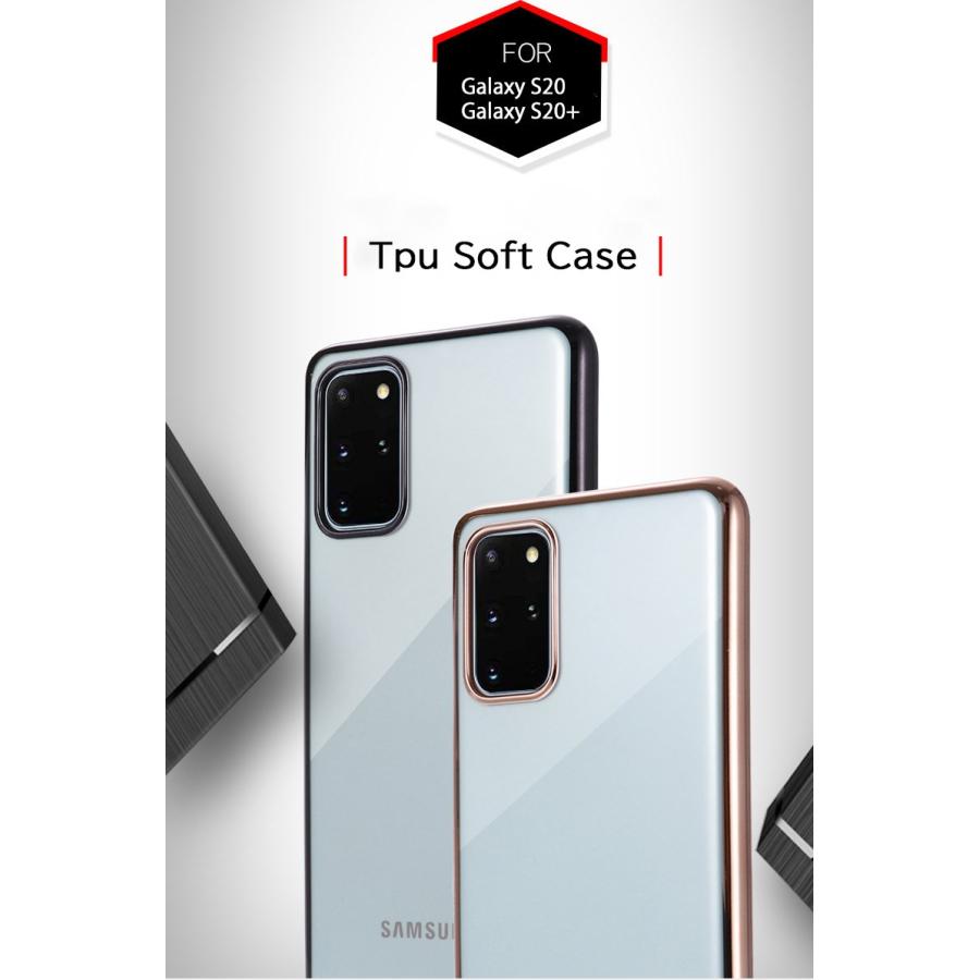 Galaxy S20 クリアケースGalaxy S20+ クリアケース メッキ 透明
