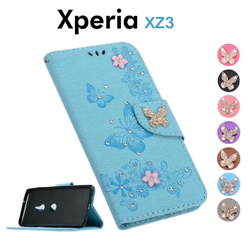 Xperia Xz3ケース カバー 蝶柄 花柄 手帳型docomo Au So 01l Sov39ケース スマホケースxperia きらきらxperia 可愛い Xz3手帳型 信託