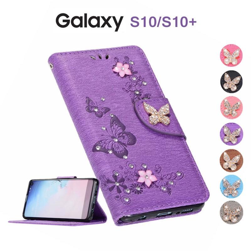Galaxy S10/S10+ ケース/カバー 蝶柄 花柄 きらきら 可愛いGalaxy S10
