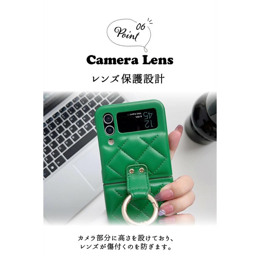 Galaxy Z Flip5 5Gケース リングホルダー付 Flip4 カバー リング付き