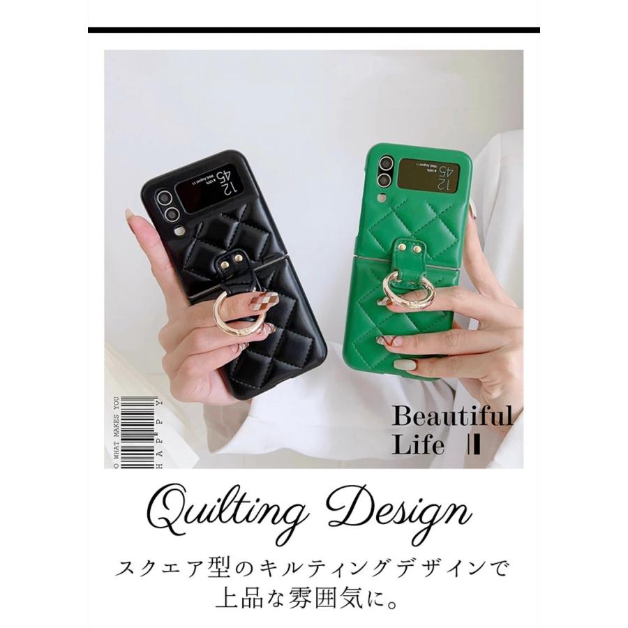 Galaxy Z Flip5 5Gケース リングホルダー付 Flip4 カバー リング付き