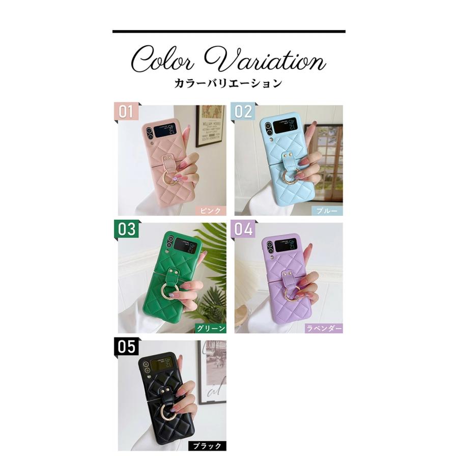 Galaxy Z Flip5 5Gケース リングホルダー付 Flip4 カバー リング