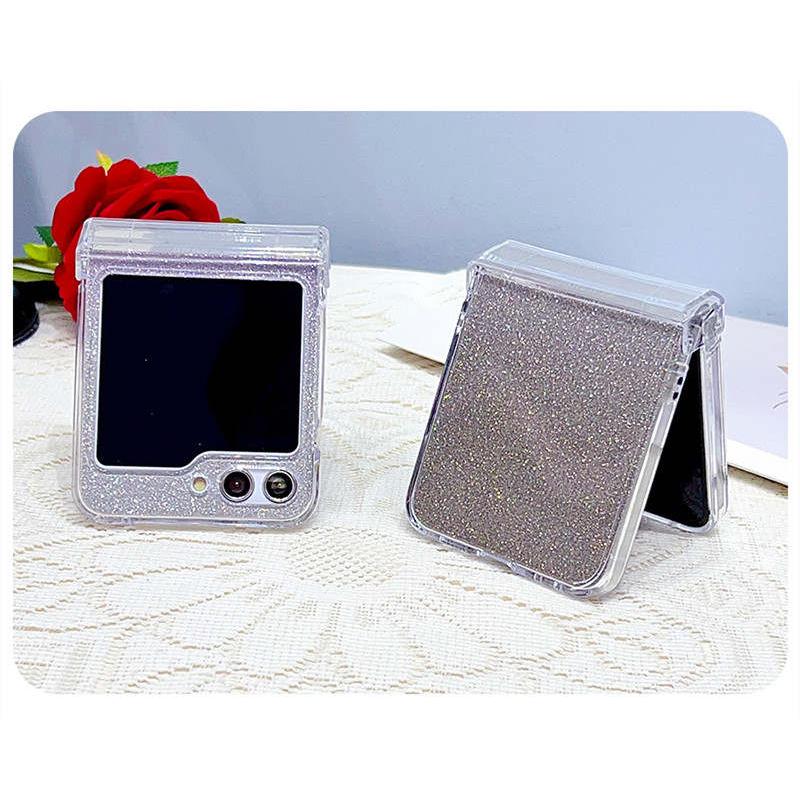 Galaxy Z Flip5 SC-54Dカバー クリア透明 キラキラ かわいい 透明