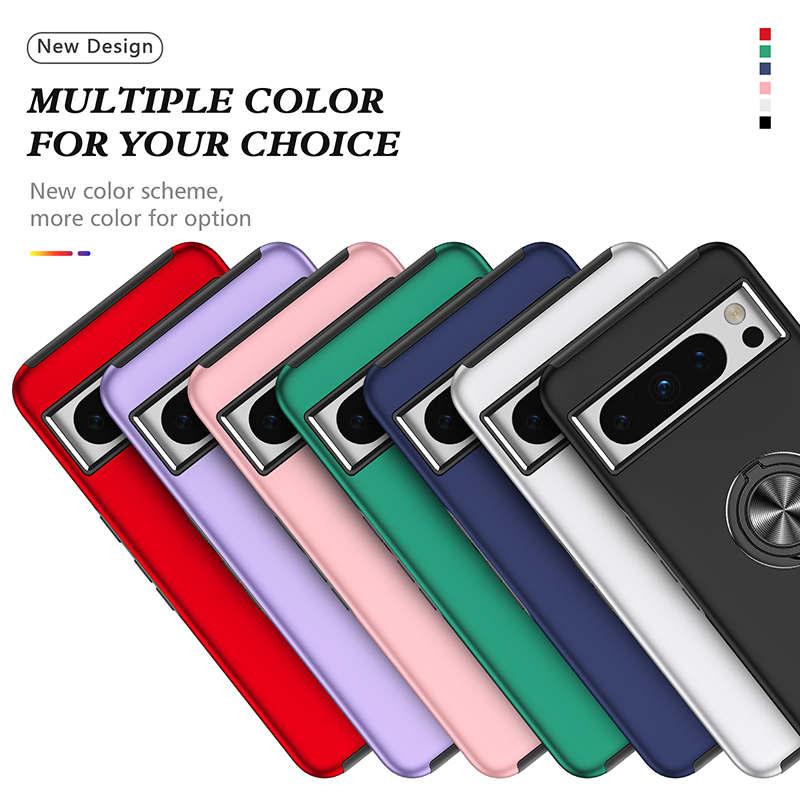 Google Pixel 8/8 Proケース カバー リング付き 二重構造 TPU＆PC素材
