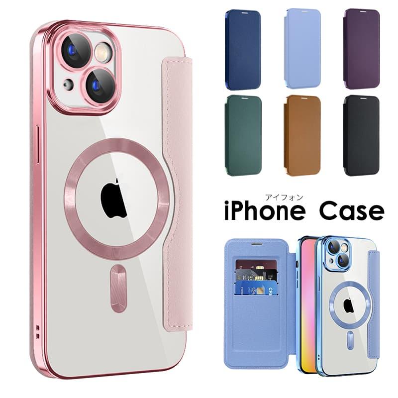 iPhone 15 ケース カード収納 Plus カバー ワイヤレス充電 Pro クリア