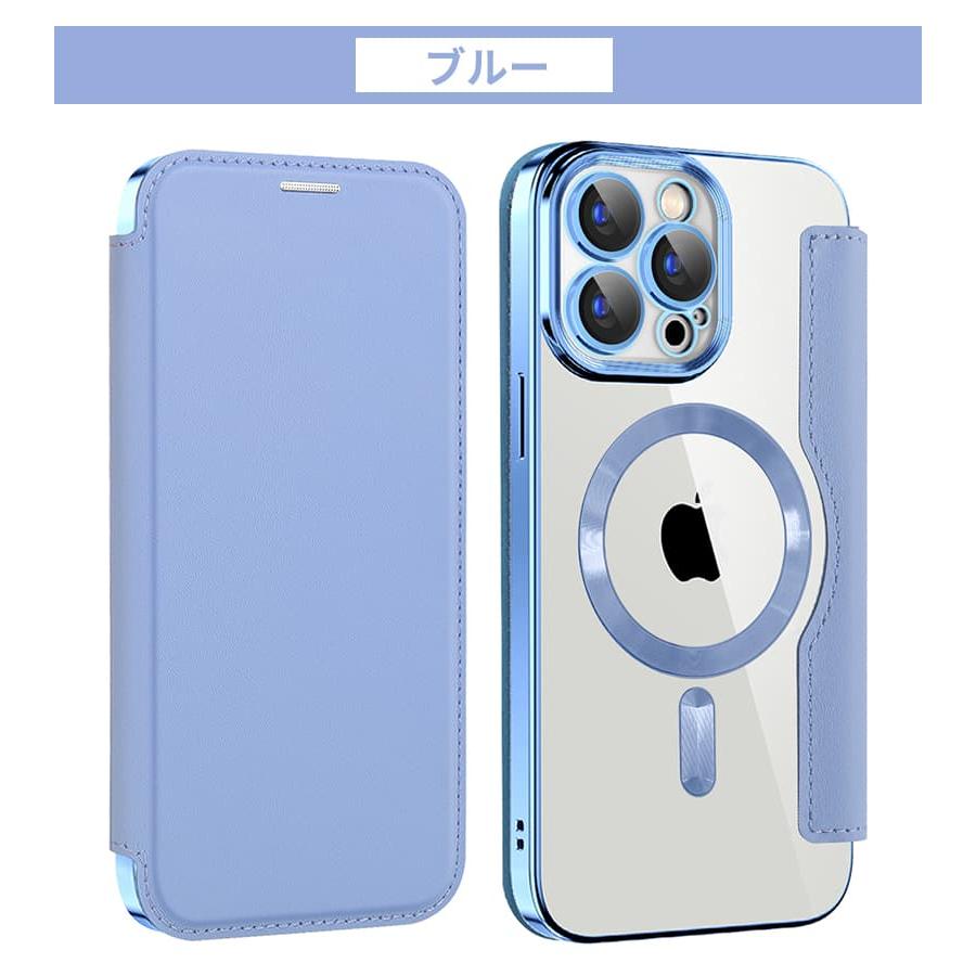iPhone 15 ケース カード収納 Plus カバー ワイヤレス充電 Pro クリア