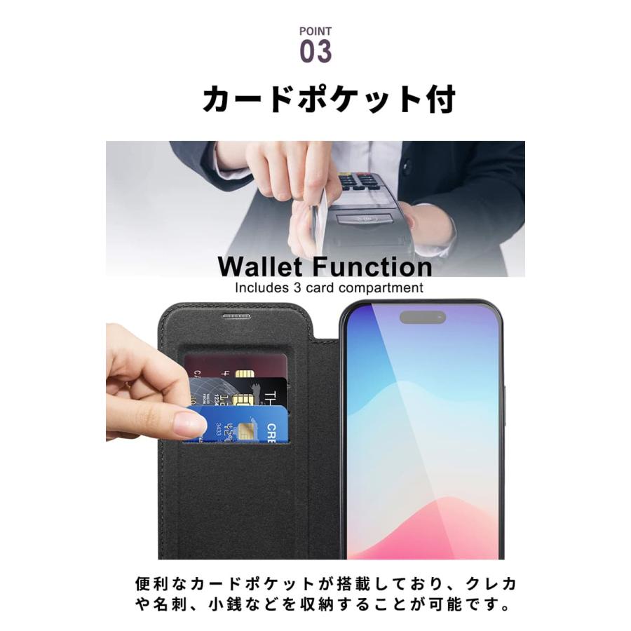 iPhone 15 ケース カード収納 Plus カバー ワイヤレス充電 Pro クリア